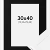 Ramme Selection Hvid 30x40 cm - Passepartout Sort 8x12 inches