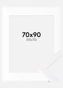 Ramme Selection Hvid 70x90 cm - Passepartout Hvid 56x71 cm
