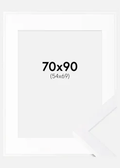 Ramme Selection Hvid 70x90 cm - Passepartout Hvid 55x70 cm