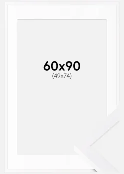 Ramme Selection Hvid 60x90 cm - Passepartout Hvid 50x75 cm
