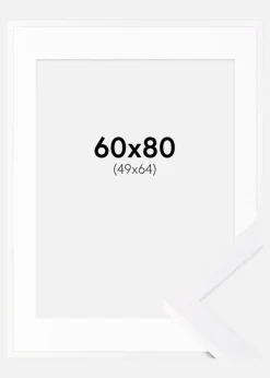 Ramme Selection Hvid 60x80 cm - Passepartout Hvid 50x65 cm
