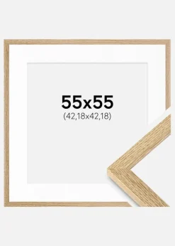 Ramme Selection Massiv Eg 55x55 cm - Passepartout Hvid 17x17 inches