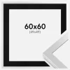 Ramme Selection Sølv 60x60 cm - Passepartout Sort 50x50 cm