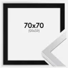 Ramme Selection Sølv 70x70 cm - Passepartout Sort 60x60 cm