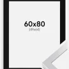 Ramme Selection Sølv 60x80 cm - Passepartout Sort 50x65 cm