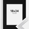 Ramme Selection Sølv 18x24 cm - Passepartout Sort 13x17 cm