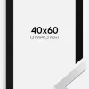 Ramme Selection Sølv 40x60 cm - Passepartout Sort 32,9x48,3 cm (A3+)