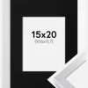 Ramme Selection Sølv 15x20 cm - Passepartout Sort 4x5 inches