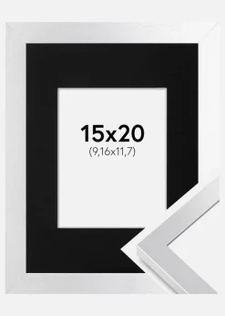 Ramme Selection Sølv 15x20 cm - Passepartout Sort 4x5 inches