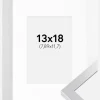 Ramme Selection Sølv 13x18 cm - Passepartout Hvid 3,5x5 inches