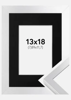 Ramme Selection Sølv 13x18 cm - Passepartout Sort 3,5x5 inches