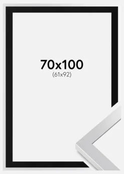 Ramme Selection Sølv 70x100 cm - Passepartout Sort 62x93 cm