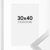 Ramme Selection Sølv 30x40 cm - Passepartout Hvid 8x12 inches