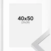 Ramme Selection Sølv 40x50 cm - Passepartout Hvid 30x40 cm