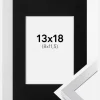 Ramme Selection Sølv 13x18 cm - Passepartout Sort 9x12 cm