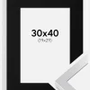 Ramme Selection Sølv 30x40 cm - Passepartout Sort 20x30 cm
