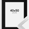 Ramme Selection Sølv 40x50 cm - Passepartout Sort 30x40 cm
