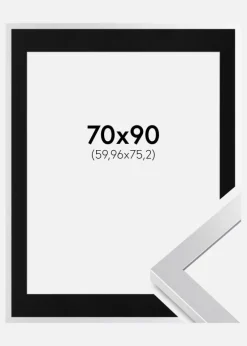 Ramme Selection Sølv 70x90 cm - Passepartout Sort 24x30 inches