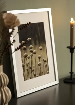 Ramme Selection Sølv 70x100 cm - Passepartout Hvid 62x85 cm