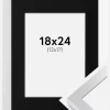 Ramme Selection Sølv 18x24 cm - Passepartout Sort 13x18 cm