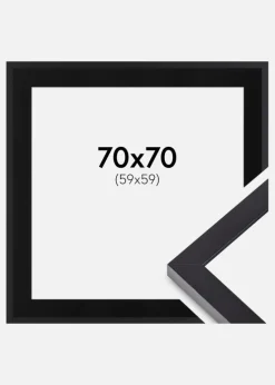 Ramme Selection Sort 70x70 cm - Passepartout Sort 60x60 cm