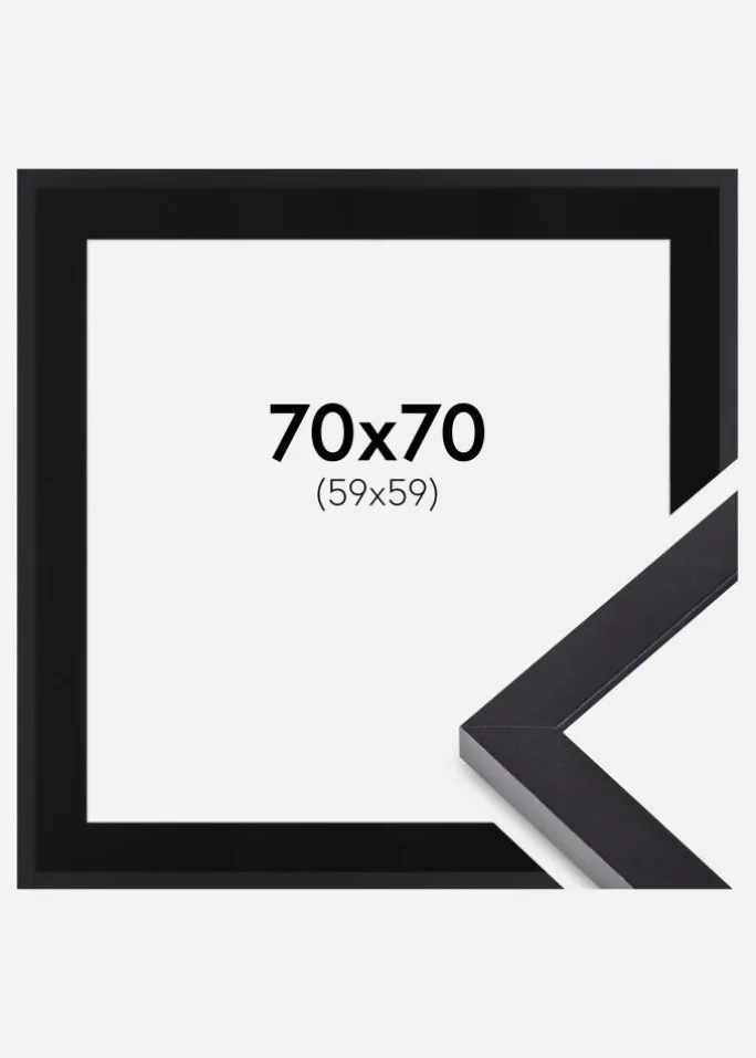 Ramme Selection Sort 70x70 cm - Passepartout Sort 60x60 cm