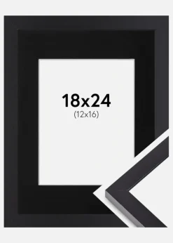 Ramme Selection Sort 18x24 cm - Passepartout Sort 13x17 cm