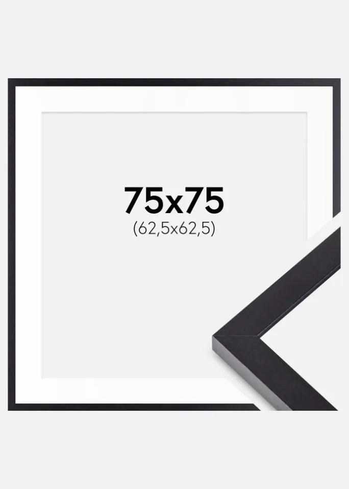 Ramme Selection Sort 75x75 cm - Passepartout Hvid 25x25 inches