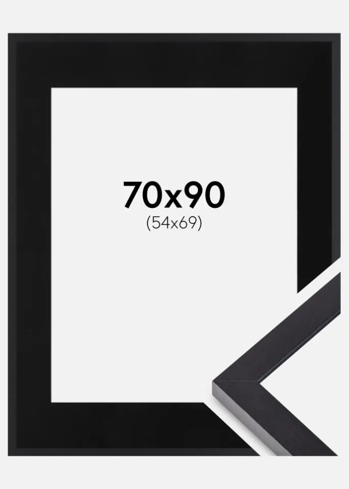 Ramme Selection Sort 70x90 cm - Passepartout Sort 55x70 cm