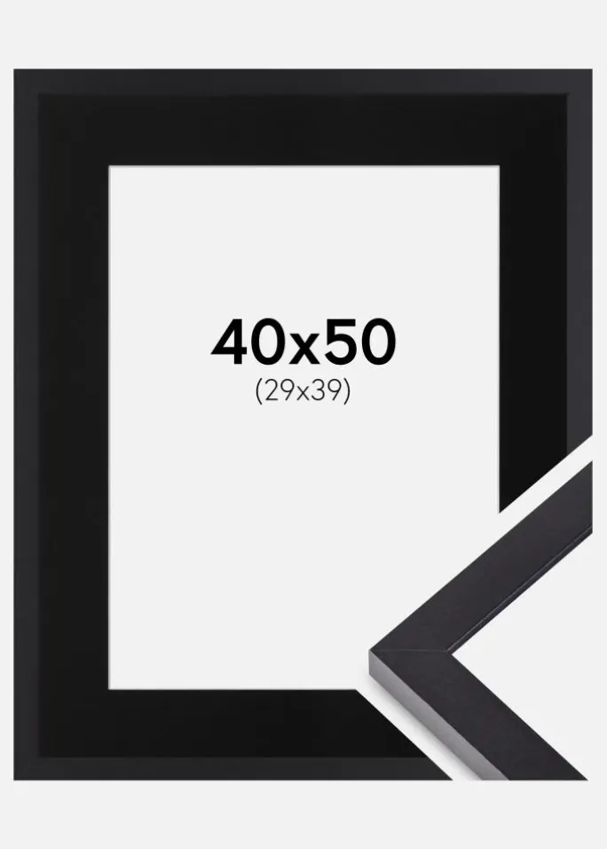 Ramme Selection Sort 40x50 cm - Passepartout Sort 30x40 cm