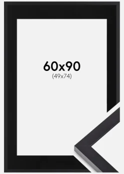Ramme Selection Sort 60x90 cm - Passepartout Sort 50x75 cm
