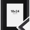 Ramme Selection Sort 18x24 cm - Passepartout Sort 13x18 cm
