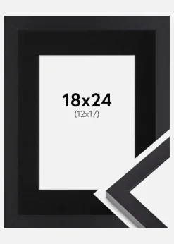Ramme Selection Sort 18x24 cm - Passepartout Sort 13x18 cm