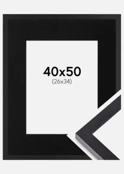 Ramme Selection Sort 40x50 cm - Passepartout Sort 27x35 cm