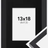 Ramme Selection Sort 13x18 cm - Passepartout Sort 9x12 cm