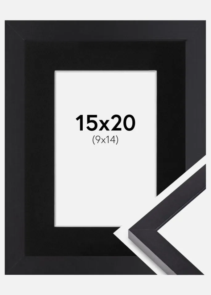 Ramme Selection Sort 15x20 cm - Passepartout Sort 10x15 cm
