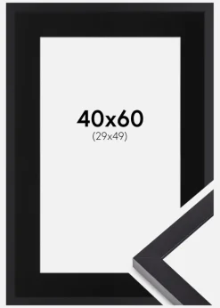 Ramme Selection Sort 40x60 cm - Passepartout Sort 30x50 cm