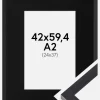 Ramme Selection Sort 42x59,4 cm (A2) - Passepartout Sort 25x38 cm