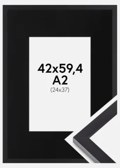 Ramme Selection Sort 42x59,4 cm (A2) - Passepartout Sort 25x38 cm