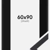 Ramme Selection Sort 60x90 cm - Passepartout Sort 40x70 cm
