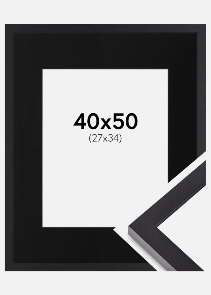 Ramme Selection Sort 40x50 cm - Passepartout Sort 28x35 cm