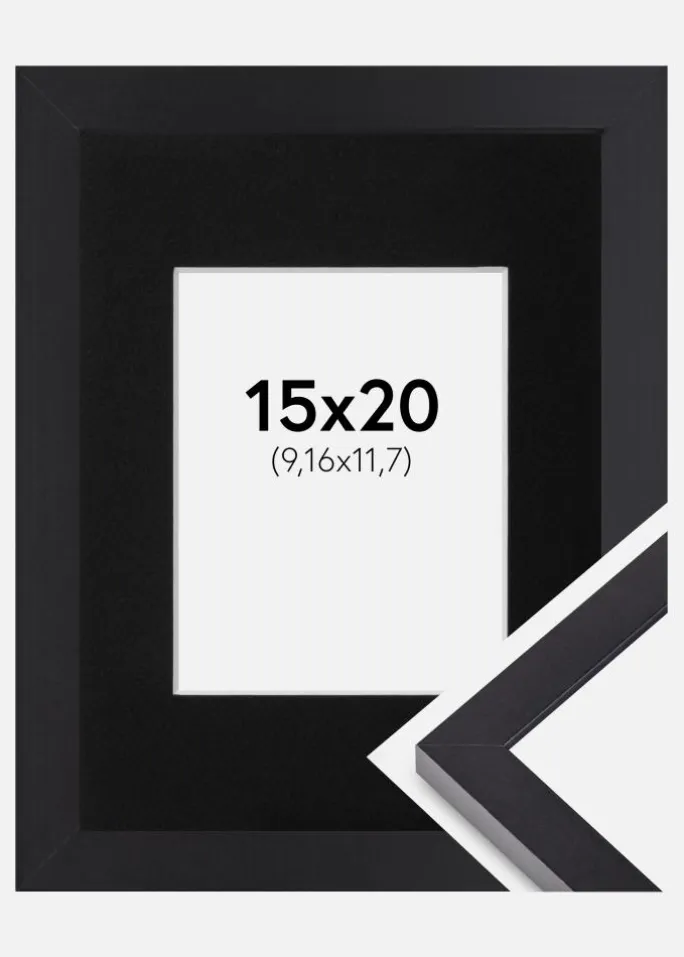 Ramme Selection Sort 15x20 cm - Passepartout Sort 4x5 inches