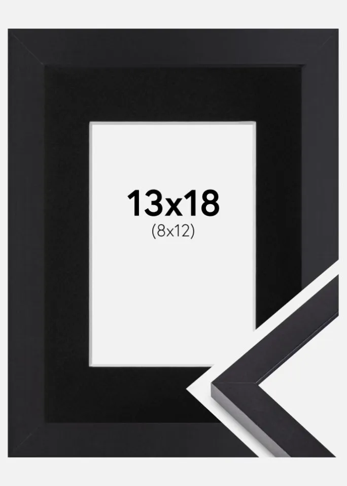 Ramme Selection Sort 13x18 cm - Passepartout Sort 9x13 cm