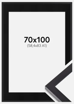 Ramme Selection Sort 70x100 cm - Passepartout Sort 59,4x84 cm (A1)