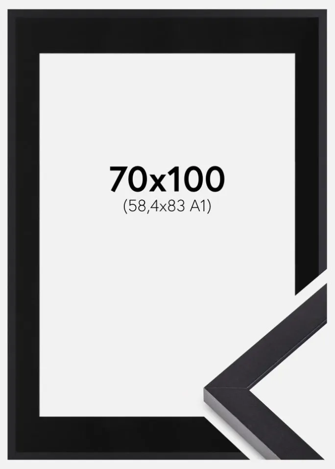 Ramme Selection Sort 70x100 cm - Passepartout Sort 59,4x84 cm (A1)