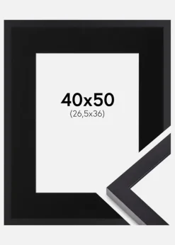 Ramme Selection Sort 40x50 cm - Passepartout Sort 27,5x37 cm