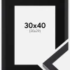 Ramme Selection Sort 30x40 cm - Passepartout Sort 21x30 cm