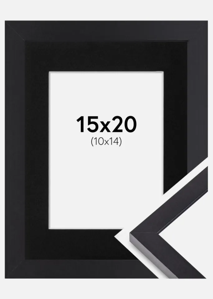 Ramme Selection Sort 15x20 cm - Passepartout Sort 11x15 cm