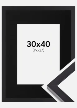 Ramme Selection Sort 30x40 cm - Passepartout Sort 20x28 cm