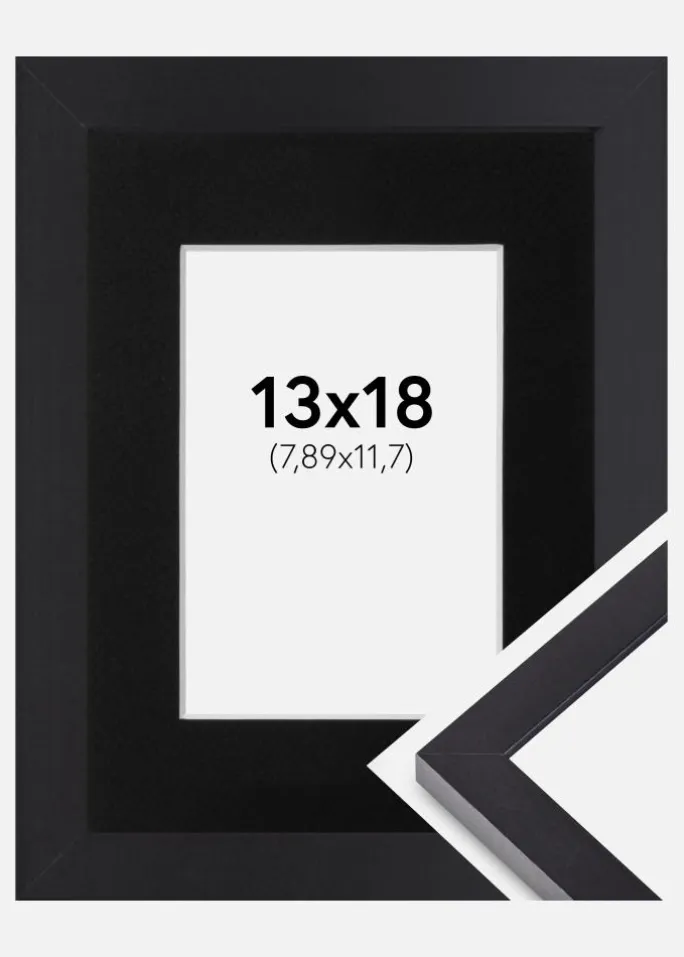 Ramme Selection Sort 13x18 cm - Passepartout Sort 3,5x5 inches